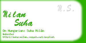 milan suha business card
