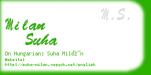 milan suha business card